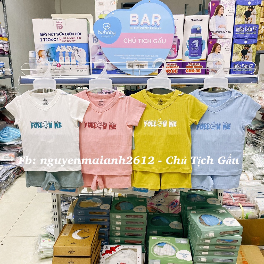 [BU BABY] Bộ quần áo cộc tay chui đầu cho bé hãng Bu Baby