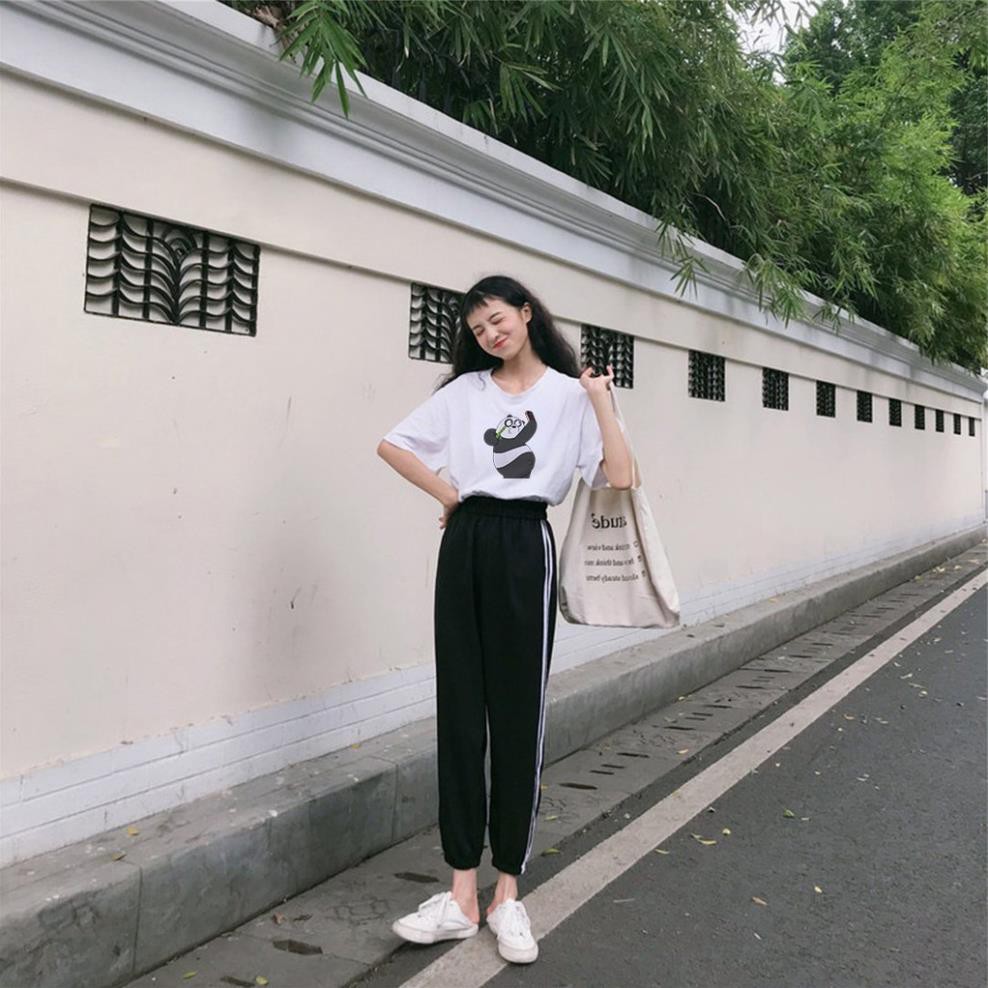 Bộ Jogger Line Phối Thun Unisex Panda S41