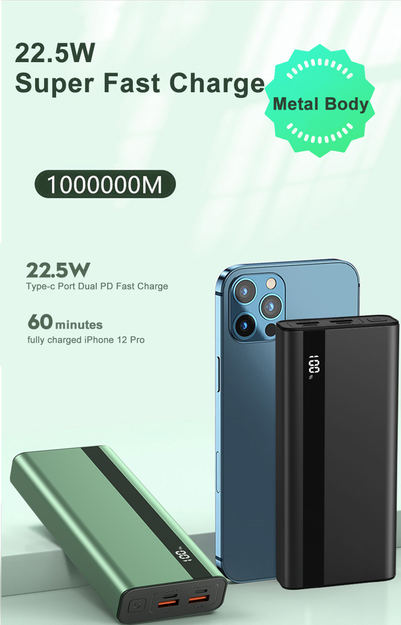 Nguồn sạc dự phòng KAXOE 20000mAh 22.5W sạc siêu nhanh hiển thị LED kỹ thuật số