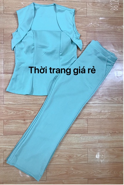 🎀(ẢNH THẬT)SET BỘ ÁO SÁT NÁCH BÈO QUẦN ỐNG LOE CÓ MÚT NGỰC GIÁ RẺ