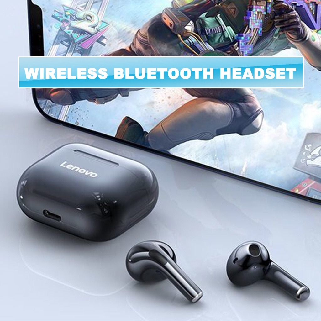 Set 2 tai nghe nhét tai Lenovo LP40 không dây tương thích Bluetooth 5.0 tích hợp micro điều khiển cảm ứng âm thanh nổi