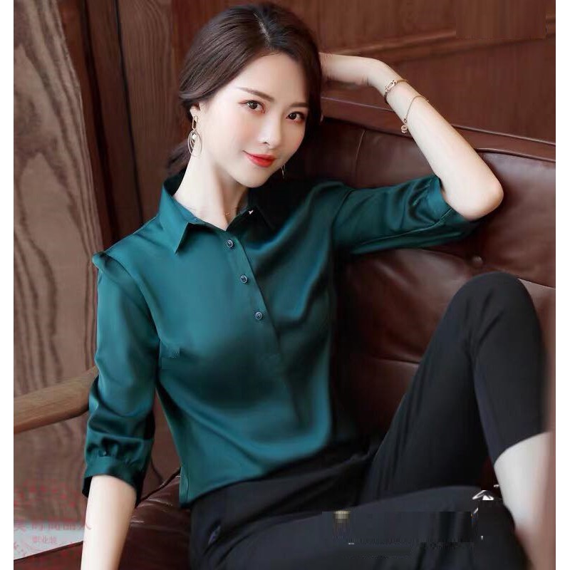 Áo Sơ Mi Nữ Công Sở GIÁ SỈ Kiểu Tay Lỡ Cài Nút Ngực | BigBuy360 - bigbuy360.vn