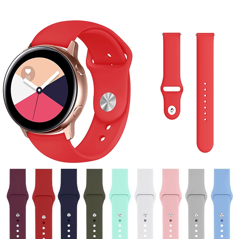 Dây đeo silicon 20mm 22mm cho đồng hồ thông minh Samsung Galaxy Watch 42mm 46mm Active2 S3