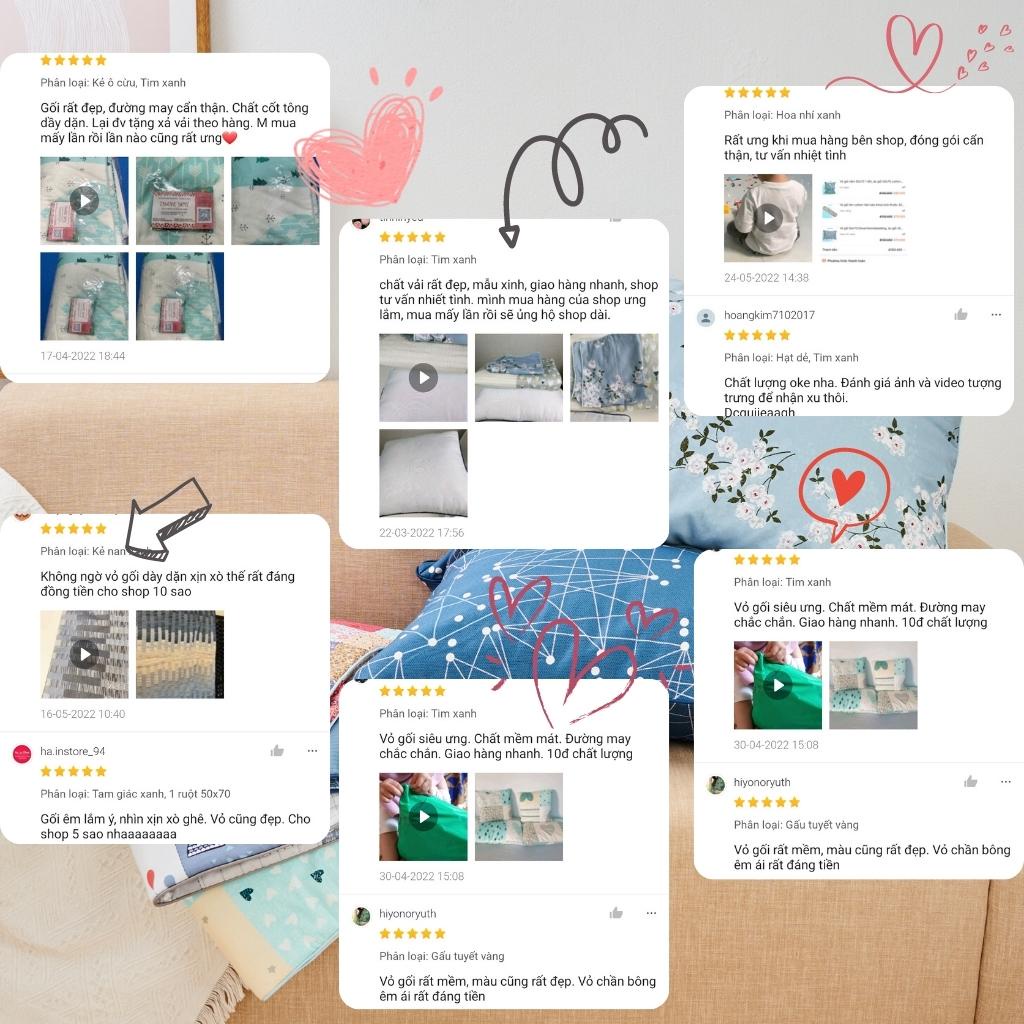 Vỏ gối 50x70cm Cotton Hàn DREAMHOME trần bông mỏng đẹp, đanh mát, có khóa kéo tiện lợi (1 cái)