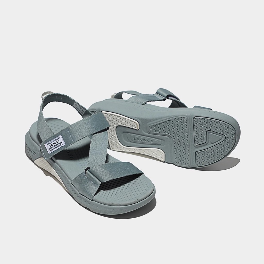 Giày Sandals SHONDO F7 Racing đế xám phối trắng quai xám F7R2121