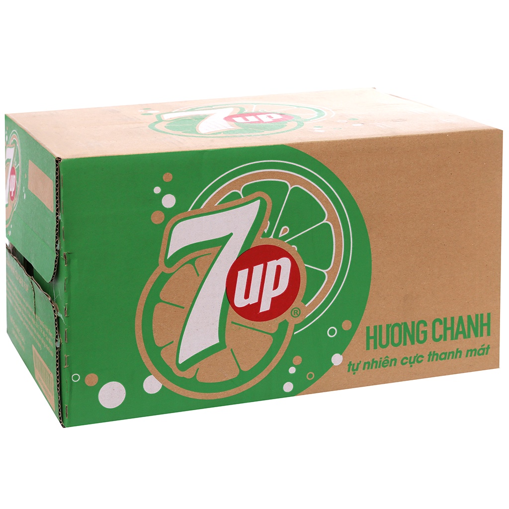 Lốc 6 Chai Nước Ngọt Có Gas 7UP - Seven Up vị Chanh Soft Drink Chai Nhựa PEP 390ml Date Luôn Mới