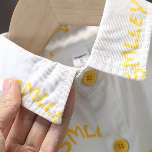 Áo Sơ Mi Cotton Mỏng Tay Ngắn Phong Cách Mới 2022 Cho Bé Trai