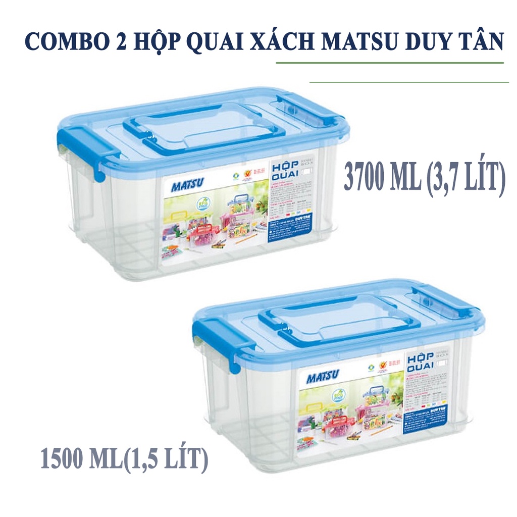 COMBO 2 HỘP DUY TÂN 3700ml + 1500ml CÓ NẮP, QUAI XÁCH TIỆN LỢI