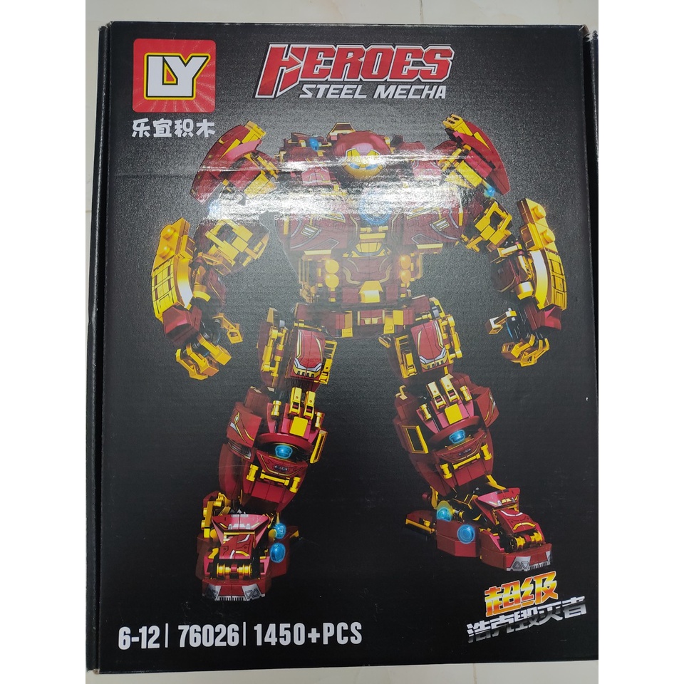 BỘ ĐỒ CHƠI XẾP HÌNH Mô Hình Người Sắt, Lắp Ráp Mô Hình Iron man, ROBOT Hulkbuster [1450 CHI TIẾT-HÀNG CHUẨN]