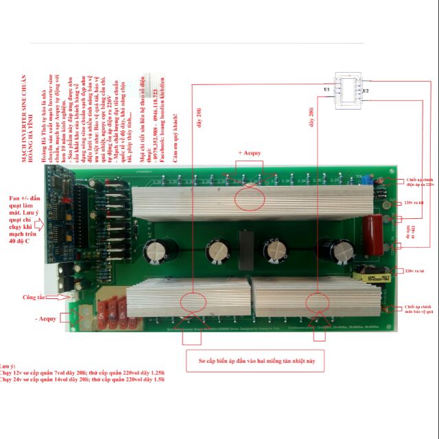 Mạch inverter 48v5500w sine chuẩn