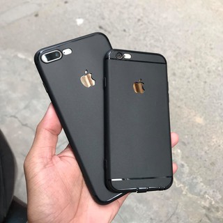 Ốp lưng iphone hở táo đen trơn từ ip6 đến Xs