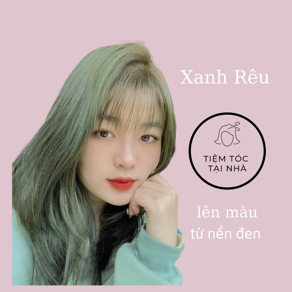 Thuốc Nhuộm Tóc màu XANH RÊU tặng kèm oxy và gang tay