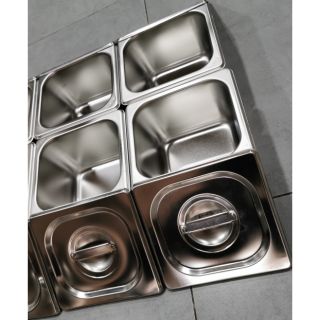 4 Khay inox đựng topping lOẠI VUÔNG 1.5L.LOẠI 1