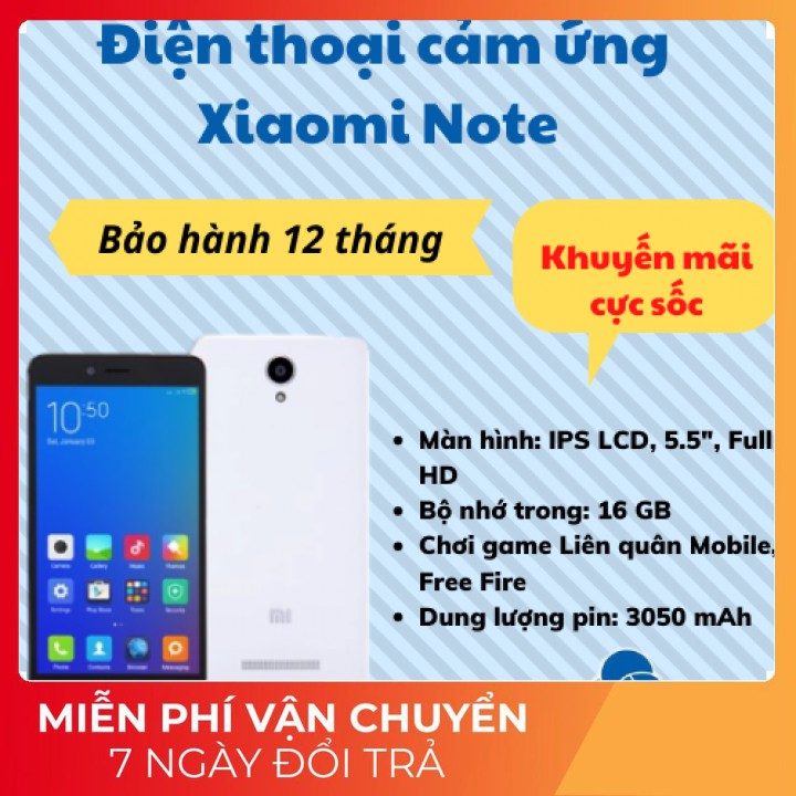[Sỉ] Điện thoại Xiaomi Redmi Note 2 - Xiaomi Note 2 2sim ram 2G/16G mới - Có Full Tiếng Việt