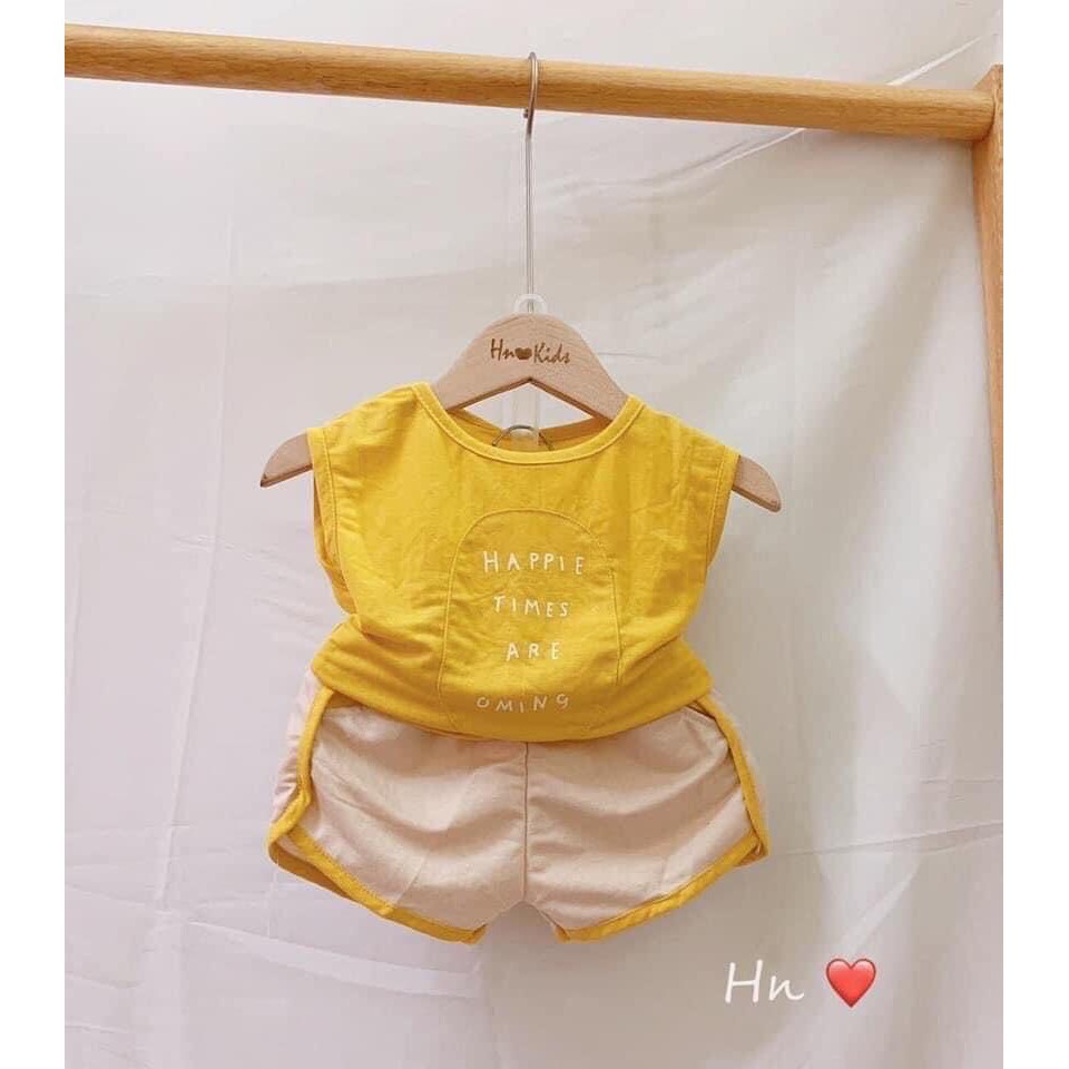 Bộ Ba Lỗ Chất Cotton Đũi Happie Chạy Viền Cho Bé NamkidShop (QATE293)