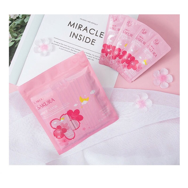 01 Gói Mặt Nạ Ngủ Hoa Anh Đào LAIKOU SAKURA SLEEPING FACE MASK 3G/0.11oz - PM03