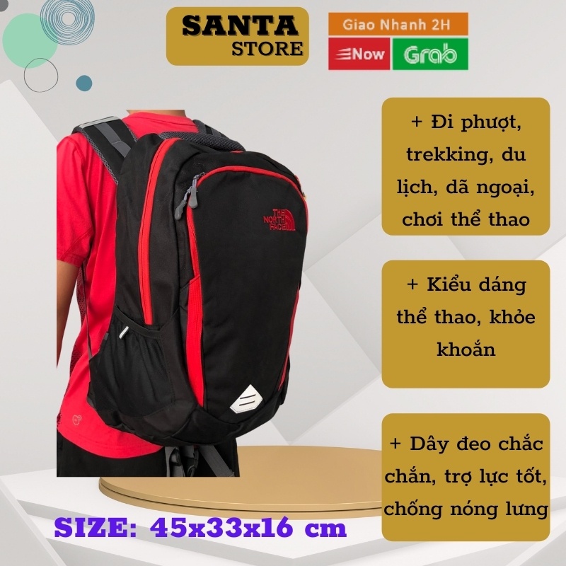 Balo du lịch TNF KC thời trang nam nữ cao cấp đi chơi đựng đồ, quần áo, laptop SANTA STORE dung tích 30L