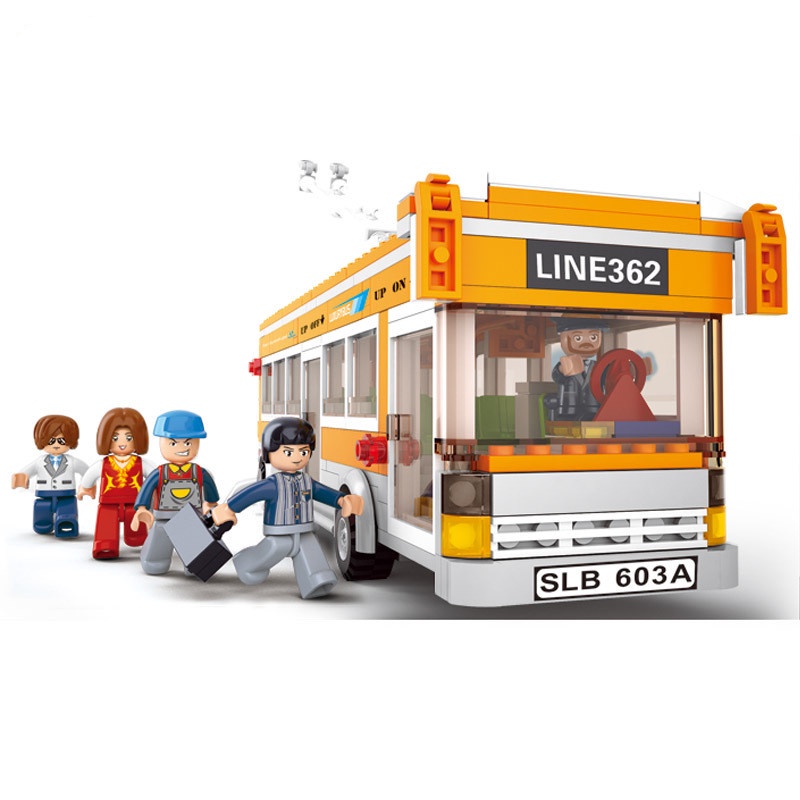 Bộ đồ chơi lắp ráp GOROCK mô hình xe buýt thành phố xinh xắn cho bé