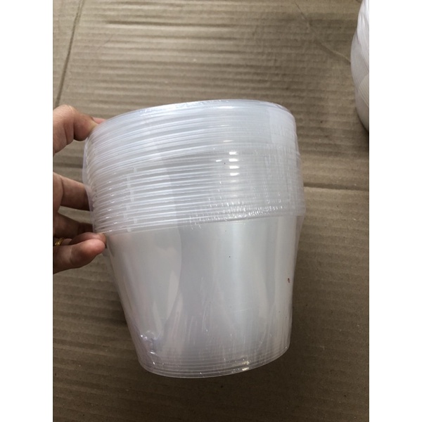 10 Hộp nhựa tròn đựng thực phẩm loại 1000ml, 750ml