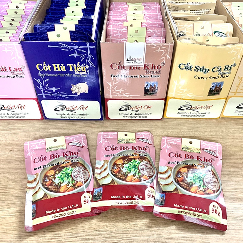 Gia vị nấu bò kho Quốc Việt bịch 50g - Cốt cô đặc Nhập Khẩu USA
