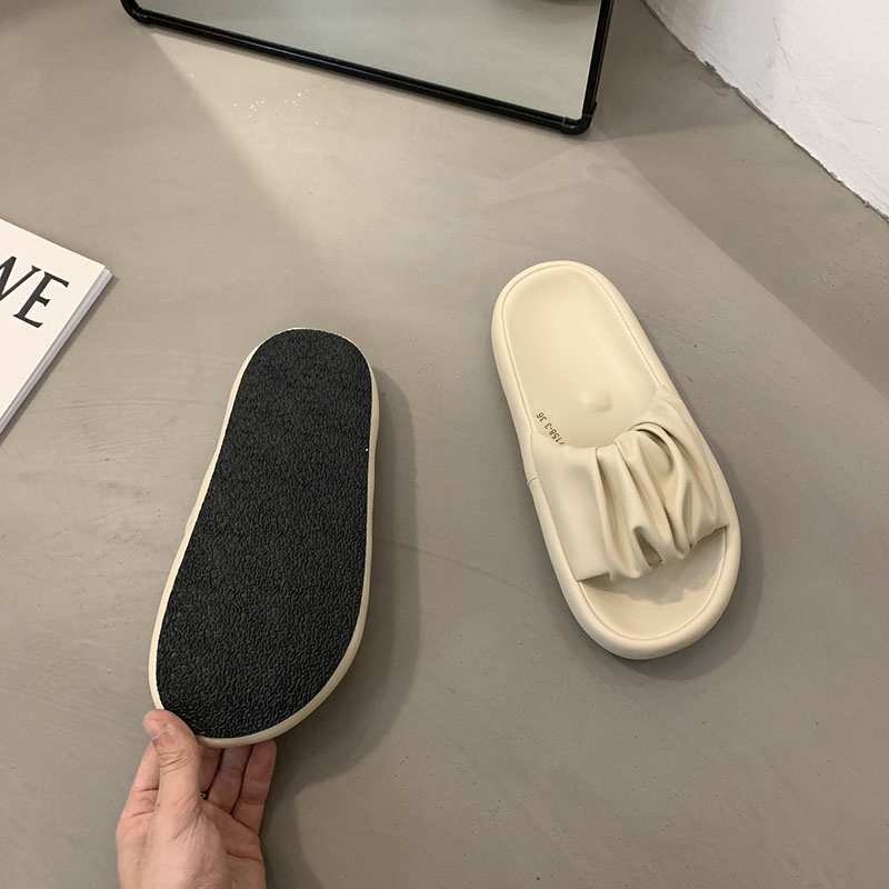 Dép IELGY quai ngang xếp nếp đế dày thời trang dành cho nữ