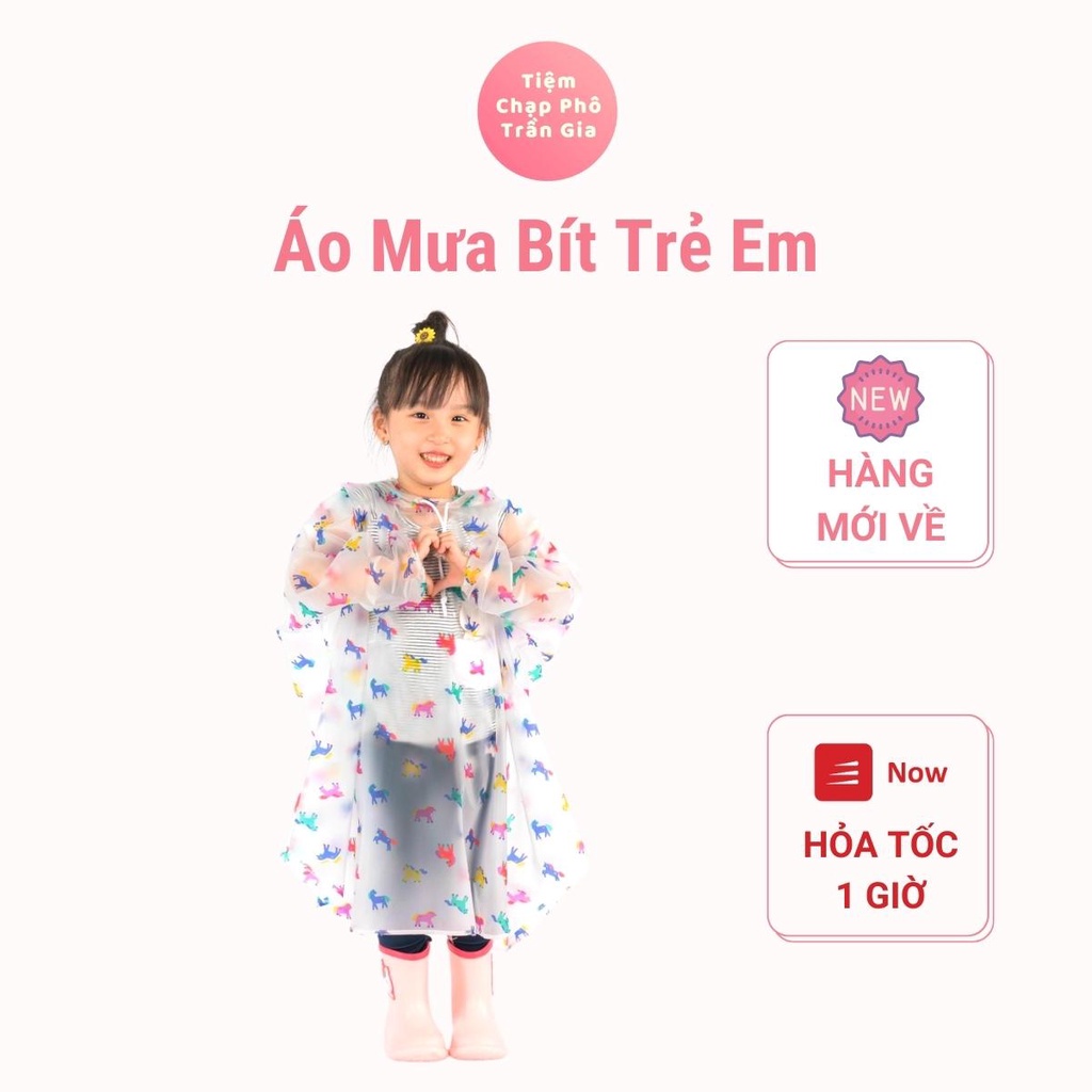 Áo Mưa Bít Trẻ Em Hình Chú Ngựa Dễ Thương