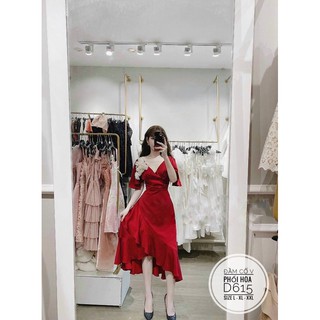 Bigsize đầm cổ v phối hoa d615