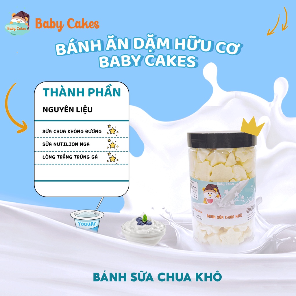 Bánh Ăn Dặm Cho Bé, Bánh Sao Sữa Chua Truyền Thống Handmade BABYCAKES Chính Hãng