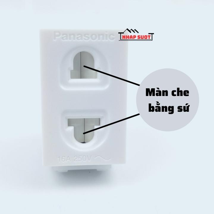 Hạt ổ cắm đơn PANASONIC màu trắng tuyết có màng che WEV 1081-7SW