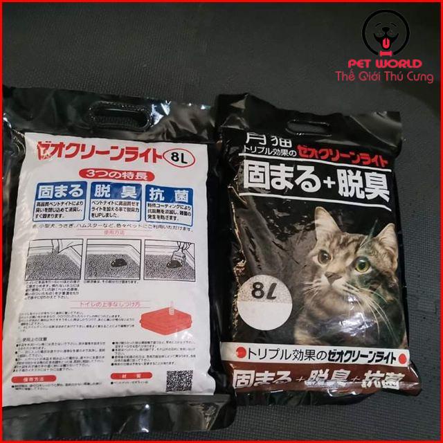 [Mã 44FMCGSALE1 giảm 10% đơn 250K] Cát vệ sinh cho mèo Cát Nhật Đen 8L - siêu vón cục khử mùi | Hàng Mã Vạch