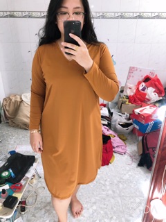 Đầm Suông V Tay Dài Bigsize (Có Ảnh Thật)