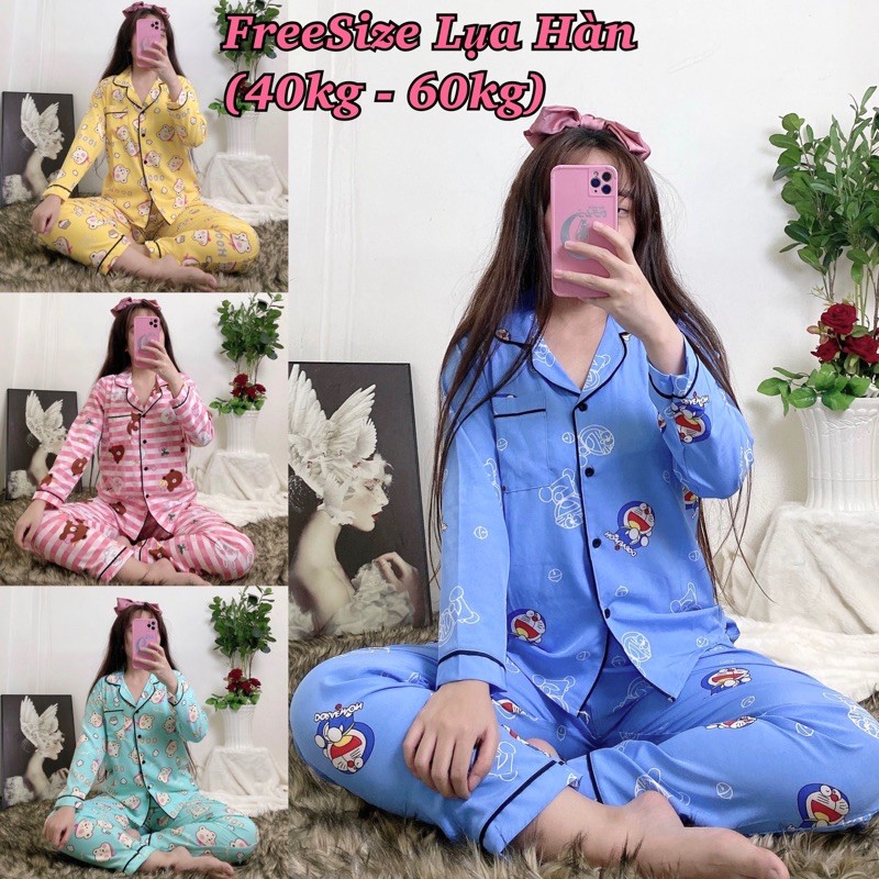 (FreeSize Lụa Hàn) Đồ Bộ Pijama Lụa Hàn TDQD