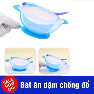 Bộ bát chống đổ và thìa báo nóng