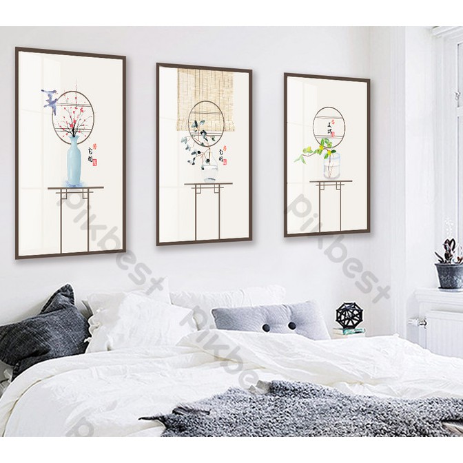 Combo 3 tranh dán tường 3d,hoa văn dân gian cổ điển trang trí phòng khách phòng ngủ hiện đại (tích hợp sẵn keo)MS1051214