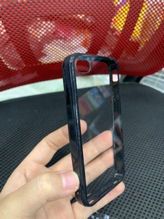Ốp lưng iphon 4/4S viền dẻo đen lưng trong
