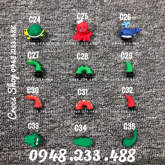 Nút cài dép Sticker/Jibbitz 2D gắn trang trí dép mẫu 3D nổi (C18-C35)
