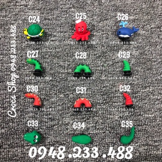 Nút cài dép Sticker/Jibbitz 2D gắn trang trí dép mẫu 3D nổi (C18-C35)