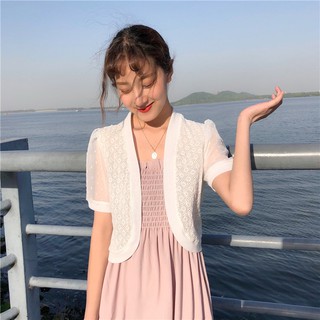 [Nhập WASIPN giảm 30K cho đơn 150K] áo khoác cardigan chất chiffon phối ren hoa cho phái nữ