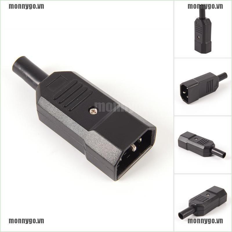 <monnygo+COD>PDU Socket Standard IEC320 C14 Power Cable Connector Male Plug