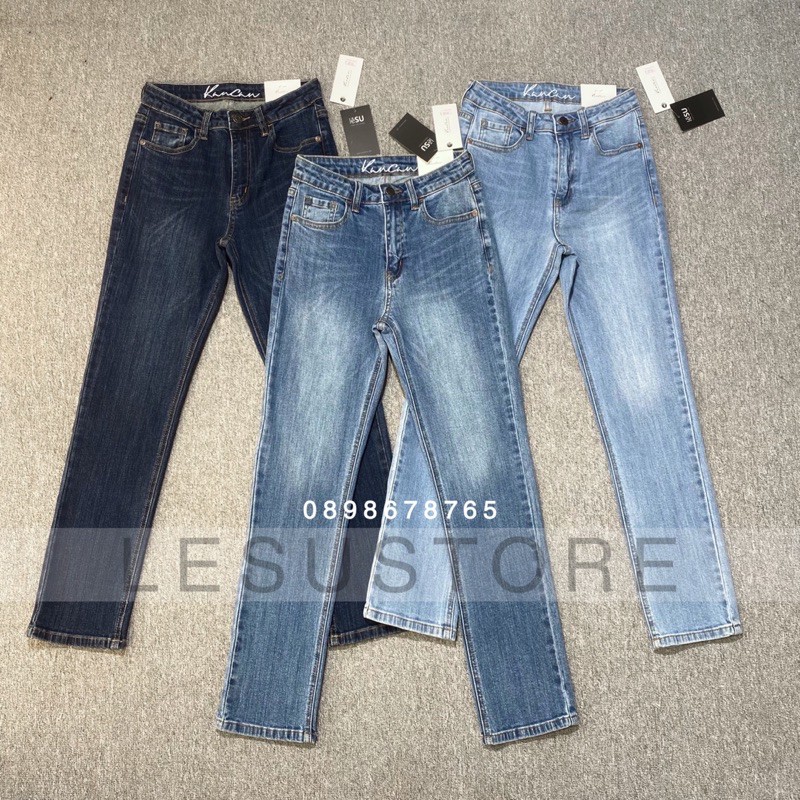 ẢNH TỰ CHỤP Quần Jeans Ống Đứng trơn dài 90cm