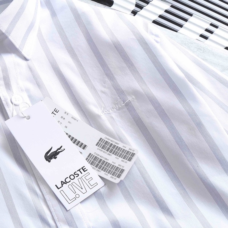 ÁO SƠ MI TAY NGẮN THÊU CHỮ LACOSTE