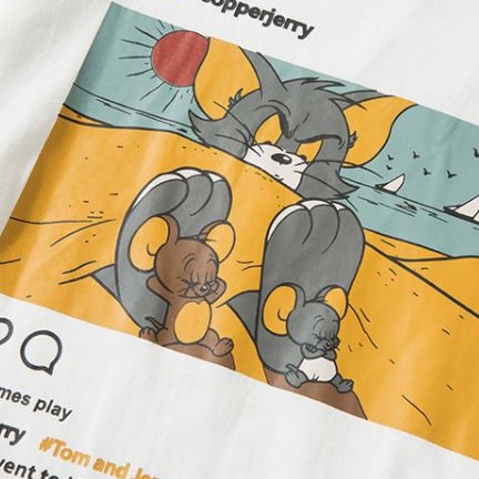 Áo thun tay lỡ Unisex, Áo phông form rộng TOM AND JERRY | BigBuy360 - bigbuy360.vn