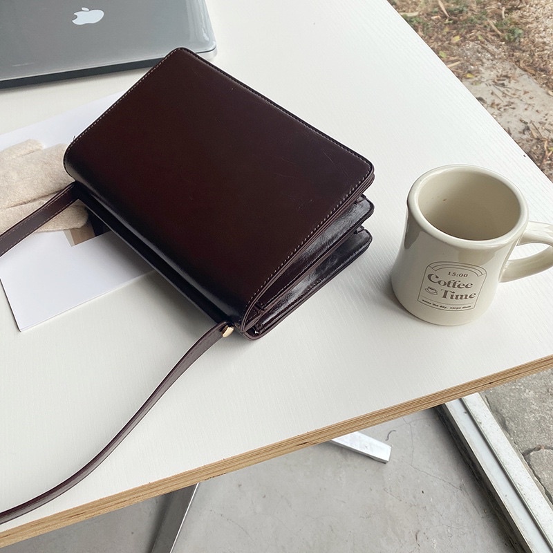 SẴN Túi Xách Nữ Bằng Da Đeo Vai Phong Cách Retro HyVa