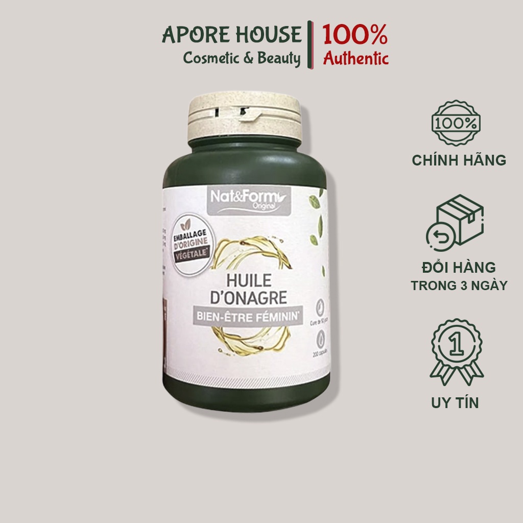 Tinh Dầu Hoa Anh Thảo Hữu Cơ Pháp Nat & Form 200 Viên, Ổn Định Nội Tiết Tố, Đẹp Da Cho Chị Em Phụ Nữ TD01
