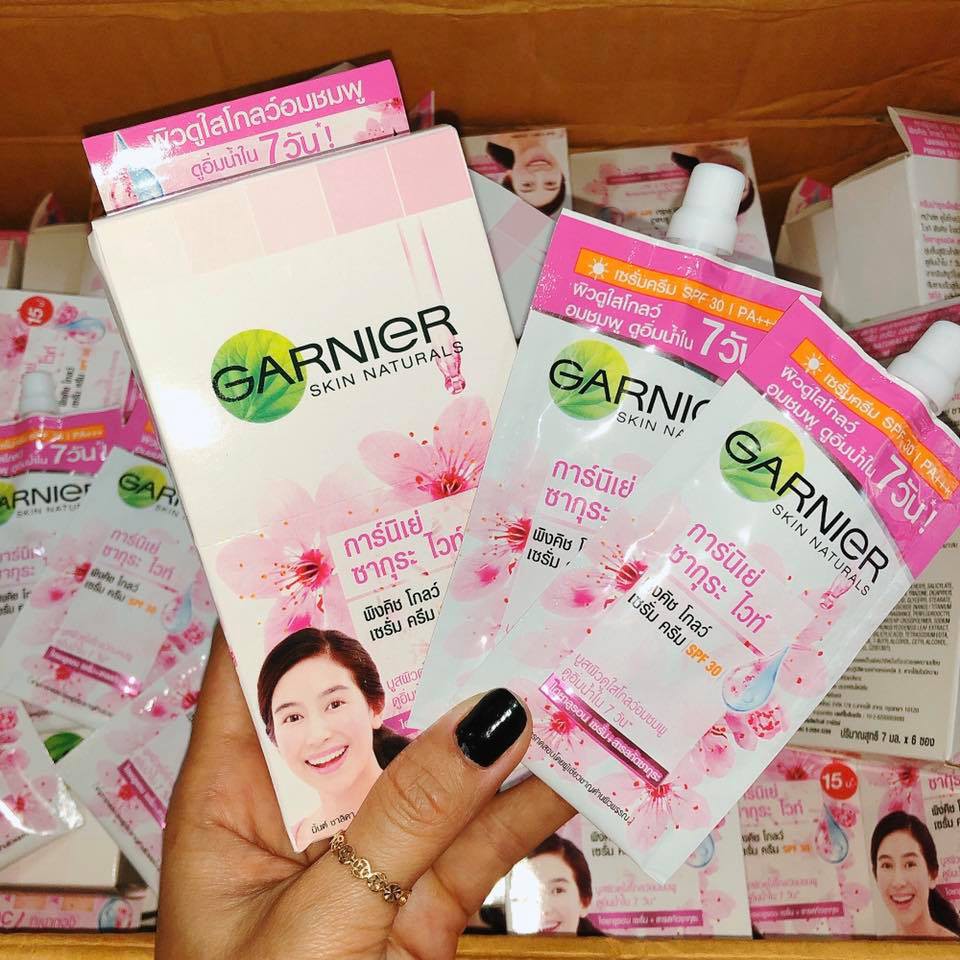 Set 6 Gói Garnier Skin Natural Sakura White SPF 30/PA +++