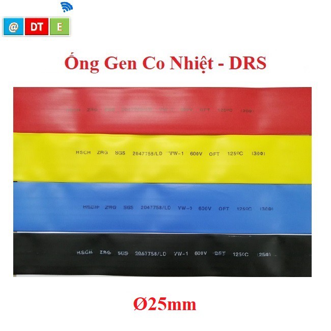 ỐNG GEN CO NHIỆT PHI 25, Giá cho 10 mét