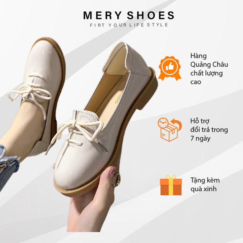 Giày lười nữ da buộc dây cá tính đế 2cm mẫu mới Hot - MBS576 | BigBuy360 - bigbuy360.vn