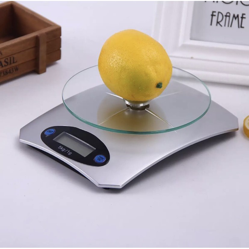 Cân Điện Tử Nhà Bếp Mini Mặt Kính Cường Lực 5kg