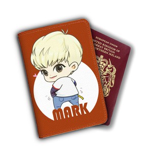 Ví bọc hộ chiếu (passport) in hình chibi Mark GOT7 - mã GOT00008 có in theo yêu cầu