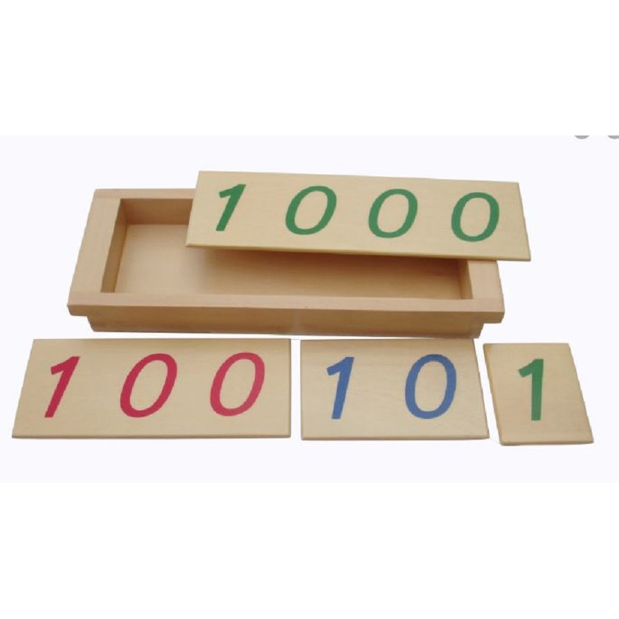 Thẻ số giới thiệu hệ thập phân 1111 Montessori (Wood Introduction to Decimal Symbol)